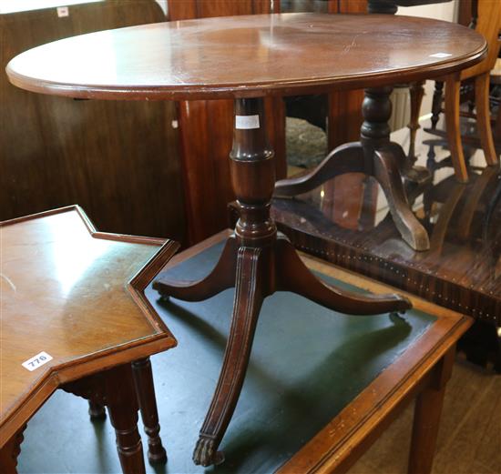 Regency style mahogany circular topped tea table(-)